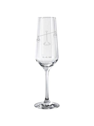 Mr. & Mrs. Panda Champagnerglas Sternzeichen Waage ohne Spruch in Transparent