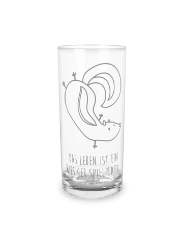 Mr. & Mrs. Panda Wasserglas Stinktier Handstand mit Spruch in Transparent