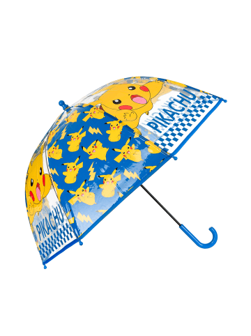 Pokémon Kinderregenschirm Pikachu Stockschirm transparent blau in Mehrfarbig