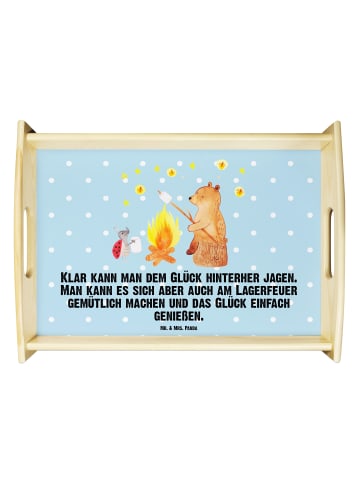Mr. & Mrs. Panda Frühstückstablett Bär & Marienkäfer Lagerfeuer ... in Blau Pastell