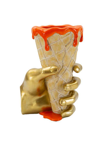 Mauro Ferretti Mehrfarbige, eistütenförmige Blumenvase, 18 x 16 x 26 cm