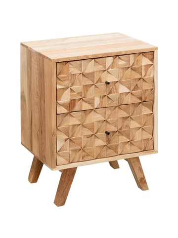 KADIMA DESIGN Nachtkonsole | Akazie, 44x61x35cm, Schubladen