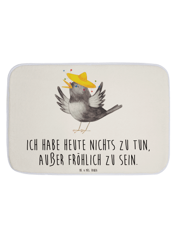 Mr. & Mrs. Panda Badematte Rabe Sombrero mit Spruch in Weiß