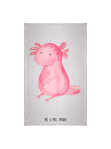 Mr. & Mrs. Panda Handtuch Axolotl Niedlich ohne Spruch in Grau Pastell