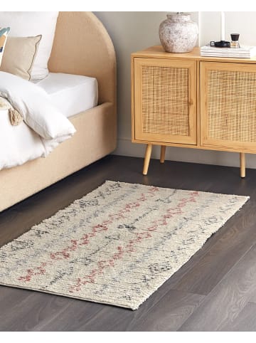 Beliani Kurzflor DISPUR in Beige/Schwarz/Orange - (W) 80 x (H) 150 x (L) 150 cm