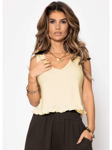 SASSYCLASSY Top mit Rüschen in Gelb
