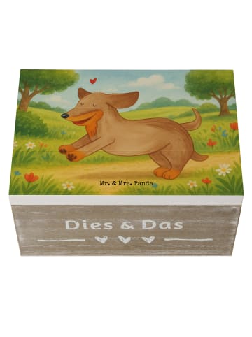 Mr. & Mrs. Panda Geschenkbox Hund Dackel Design ohne Spruch in Weiß