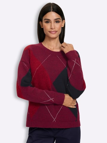 Heine Pullover in bordeaux-marine-gemustert