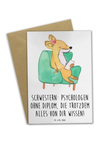 Mr. & Mrs. Panda neujahrskarte Schwestern Psychologen mit Spruch in Weiß