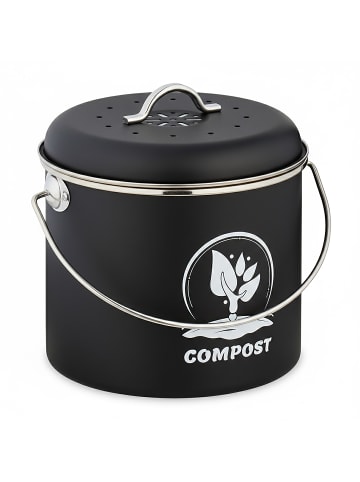 relaxdays Küchen-Komposteimer in Schwarz - 3,5 Liter