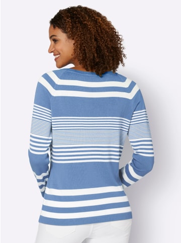 WITT WEIDEN Pullover in hellblau-weiß-gestreift