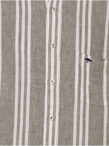 FYNCH-HATTON Leinenhemd in oliv weiß