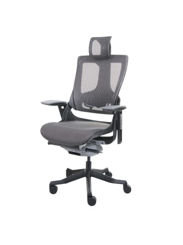 MCW Bürostuhl Polster/Netz ergonomisch, Schwarz-grau, Gestell schwarz