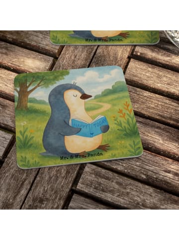 Mr. & Mrs. Panda Tischuntersetzer Pinguin Buch Design ohne Spruch in Weiß
