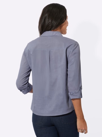 Sieh an! Tunika in taubenblau-champagner-gemustert