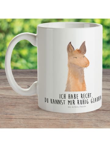Mr. & Mrs. Panda Mehrwegbecher Lamakopf Genervt mit Spruch in Weiß