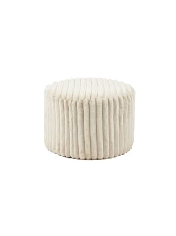 SalesFever Sitzhocker rund Ø55 cm mit Bezugsstoff aus breitem Plüsch-Cord in Beige