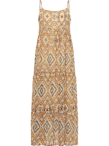 IZIA Damen Maxikleid Mit Spaghettiträgern in Orange Gold