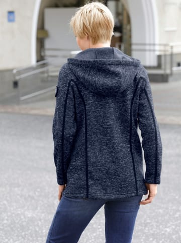 WITT WEIDEN Kapuzenfleecejacke in marine-meliert