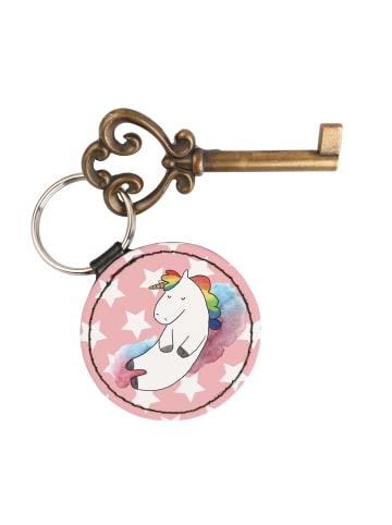 Mr. & Mrs. Panda Schlüsselanhänger Einhorn Wolke 7 ohne Spruch in Rot Pastell