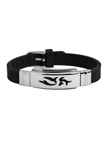 Adeliás Herren Armband aus Edelstahl 22 cm in silber