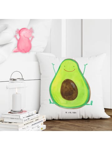 Mr. & Mrs. Panda Zierkissen Avocado Glücklich ohne Spruch in Weiß