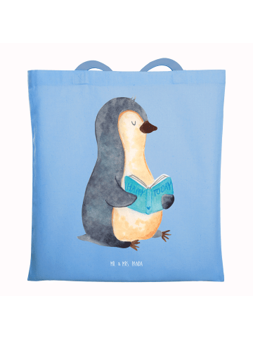 Mr. & Mrs. Panda Tragetasche Pinguin Buch ohne Spruch in Sky Blue