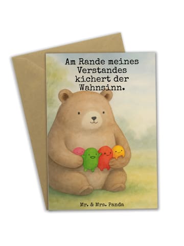 Mr. & Mrs. Panda babykarte Bär Gefühl Design mit Spruch in Weiß