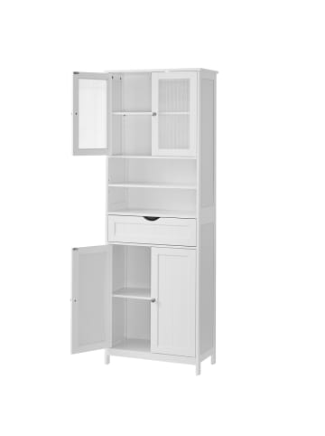 VASAGLE Badezimmerschrank Helan-old in Weiß - (B)60 x (H)170 x (T)30 cm