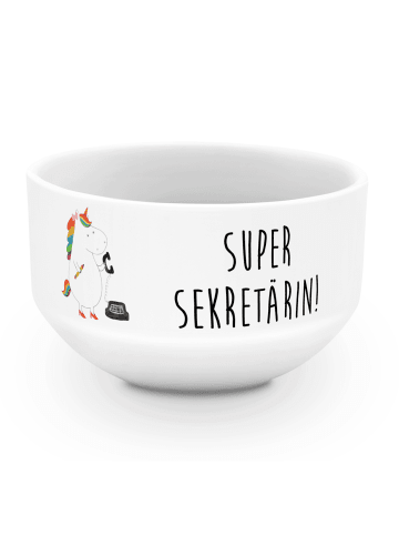 Mr. & Mrs. Panda Schüssel Einhorn Sekretärin mit Spruch in Weiß