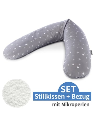 Theraline Stillkissen Das Original mit Mikroperlen-Füllung inkl. in grau,motiv