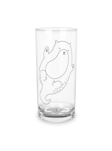 Mr. & Mrs. Panda Wasserglas Otter Umarmen ohne Spruch in Transparent