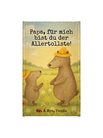 Mr. & Mrs. Panda Kinderhandtuch Bären mit Hut Design mit Spruch in Weiß