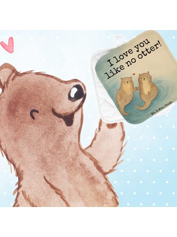 Mr. & Mrs. Panda Backhandschuhe Otter Hände halten Design mit Sp... in Weiß