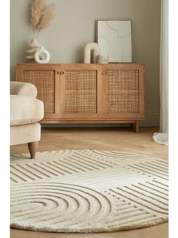 KADIMA DESIGN Handgetufteter Wollteppich in Pastellfarben in Beige