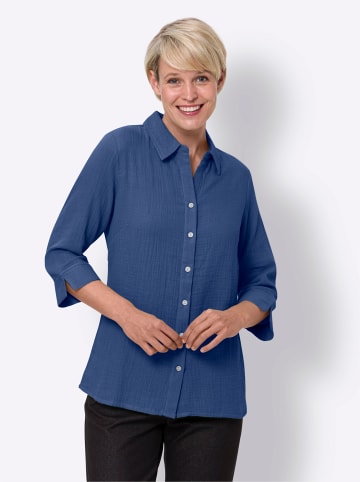 Sieh an! Baumwollbluse in jeansblau