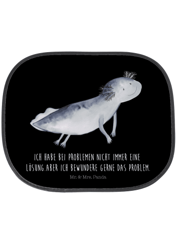 Mr. & Mrs. Panda Sonnenschutz Auto Axolotl Schwimmen mit Spruch in Schwarz
