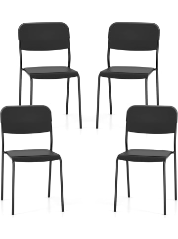 COSTWAY 4er Set Esszimmerstühle in Schwarz