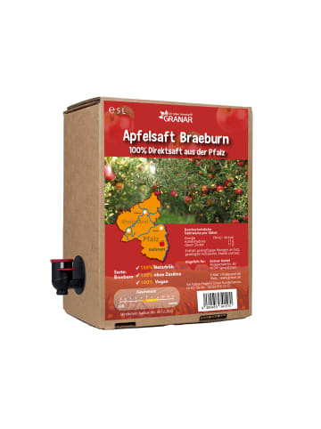 Granar 5L Braeburn Apfel Direktsaft, Vegan, Kaltgepresst, Box