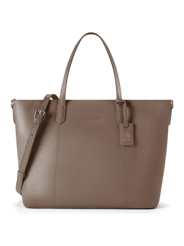 Lazarotti Bologna Leather Shopper Crossbody Tasche Leder 31 cm in taupe