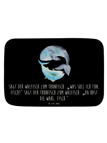Mr. & Mrs. Panda Badematte Walfisch Thunfisch mit Spruch in Schwarz