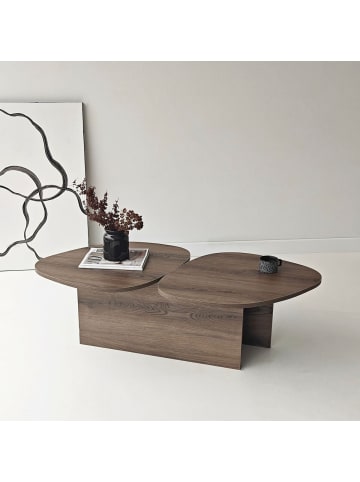 CALICOSY Couchtisch CÉLESTE in Nussbaum - (W) 125  x (H) 38  x (L) 60  cm