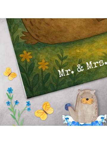 Mr. & Mrs. Panda handtuch gäste wc Bär Kaffee Design ohne Spruch in Weiß