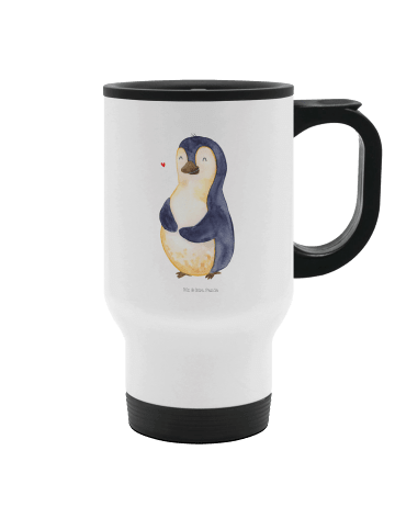 Mr. & Mrs. Panda Kaffeebecher Pinguin Diät ohne Spruch in Weiß