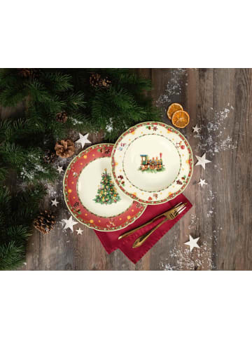 Seltmann Weiden 6er Set Suppenteller Marieluise Weihnachtsnostalgie in Creme ø 23 cm in creme