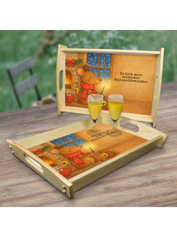 Mr. & Mrs. Panda betttablett Maus Weihnachten Design mit Spruch in Weiß