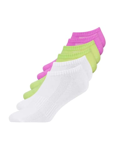 SNOCKS Sneaker Socken aus Bio-Baumwolle 6 Paar in Mix (Grün/Weiß/Pink)
