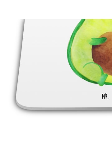 Mr. & Mrs. Panda Untersetzer für Gläser Avocado Feier ohne Spruch in Weiß