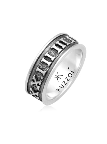 KUZZOI Ring 925 Sterling Silber Zahl, Zahlen in Grau