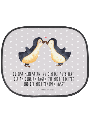 Mr. & Mrs. Panda Sonnenschutz Auto Pinguin Liebe mit Spruch in Grau Pastell